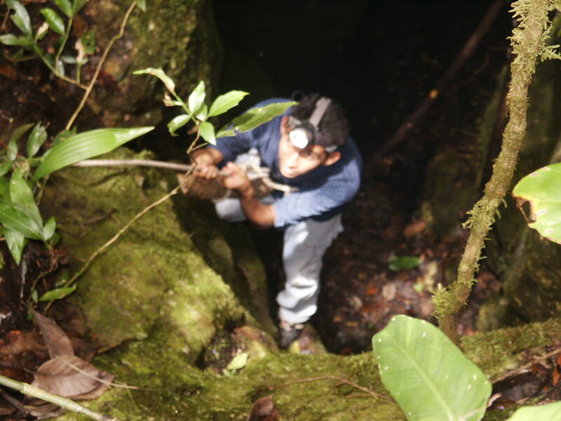 Entrance to the natural cave hidden in the jungle on the 90-acre property, Cayo District, Belize