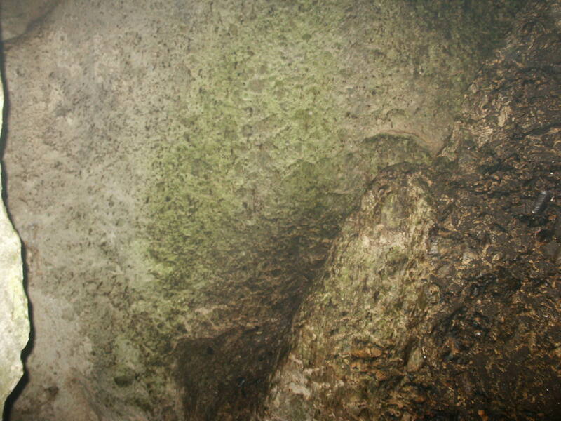Interior of the natural cave descending about 80 feet, with ancient Maya use, Cayo, Belize